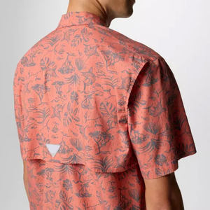 Camisa de pesca personalizada de malla transpirable con capucha, nailon UPF 50, ligera, camuflaje, bolsillos con velcro, botones de alta calidad. - Product Image 6