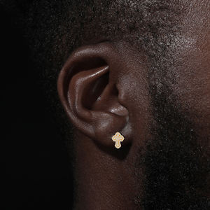 Ювелирные изделия ручной работы, позолоченные 925 стерлингового серебра VVS Moissanite, 2 слоя, серьги-гвоздики для мужчин и женщин - Product Image 5