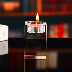 Wholesale Xtool F2 UV Laser Engraved Machine Used 50x50x80mm Real K9 Clear Crystal Cube Candle Holder Block