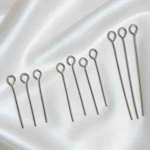 Aguja de Acero Inoxidable con Forma de 9, Diámetro de Alambre de 0.5-0.7mm, Cabeza Redonda, Accesorio para Bisutería DIY - Product Image 3