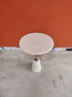 Meubles en pierre de luxe salle de dessin métal haut or petite table d'appoint avec fond en marbre noir