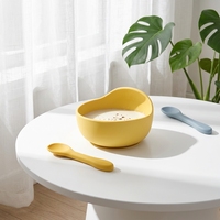 Assiettes et bols en silicone portables, mignons et écologiques, pour repas séparés