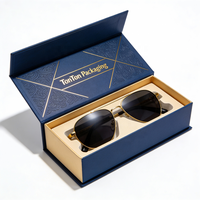 Boîte à tiroir personnalisée et boîte cadeau noire pour lunettes de soleil, boîte à tiroir en papier noir