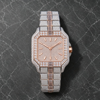 Montres pour hommes serties de diamants Moissanite VVS1, qualité haut de gamme, 40 mm, verre saphir étanche, montre-bracelet automatique mécanique