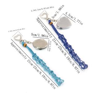 Porte-clés <span class=keywords><strong>vide</strong></span> réglable Cage Design rouge à lèvres sac avec miroir compact porte-clés décor fil de cire filet <span class=keywords><strong>poche</strong></span> brillant à lèvres porte-clés - Product Image 6