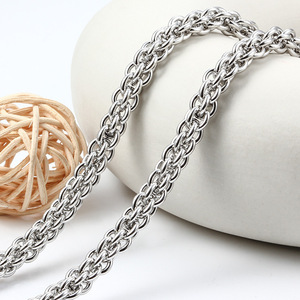 Cadena de Eslabones 3D de Acero Inoxidable con Diseño Único |   Resistente al Óxido, Hipoalergénico e Impermeable para la Creación de Joyería DIY - Product Image 1