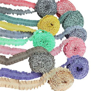 Wholesale 25mm Spandex/Nylon <strong>Elastic</strong> Ribbon <strong>Double</strong> <strong>Ruffle</strong> Trim Colorful Herringbone Webbing Baby Clothing Home Textiles Shoes - Product Image 2