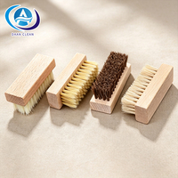 Ensemble de brosses à chaussures DAAN en bois de hêtre avec poils de cheval en nylon PP et poils de porc pour l'entretien complet des chaussures