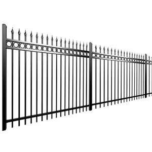 Fencing trellis gates Metalx powder coated black garden decorative metal material wrought iron fence panels