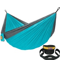Ultra-tragbare, abnehmbare Nylon-Hängematte, wetterfest, reißfest, Camping-Hängematte mit robustem Baumgurt für Wandern, Strand, Reisen