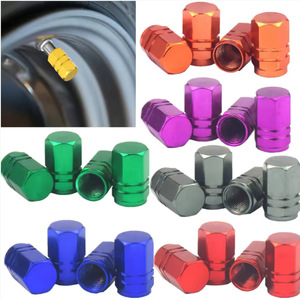 Tapas hexagonales para válvulas de neumáticos, aleación de aluminio, estilo americano, para coche, motocicleta, tapa de vástago de válvula sin cámara, color azul - Product Image 4