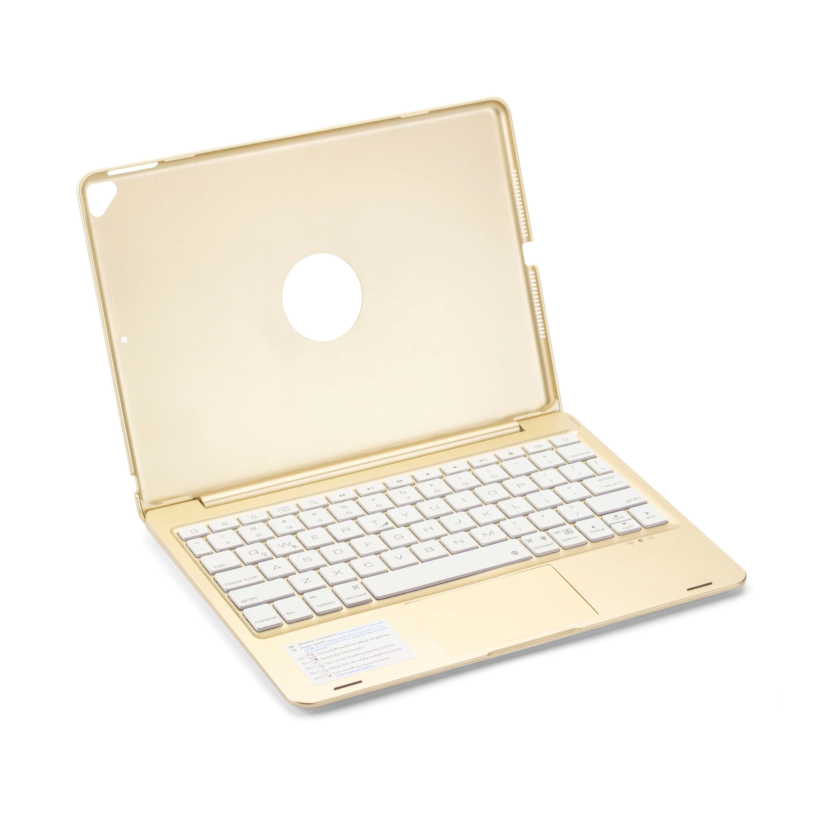 आईपैड प्रो 2 आईपैड एयर 3 के लिए उच्च गुणवत्ता वाला एबीएस 10.2 10.5 इंच ट्रैकपैड बैकलिट कीबोर्ड केस