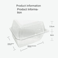 Boîte à sandwich transparente en PVC, extra petite, à charnière, pour tranches de gâteau, cheesecake, sushi, pizza