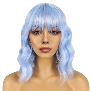 Peluca de Cabello Corto y Rizado con Ondas Doradas, Estilo Lindo para Mujer, Cabello Sintético de Alta Fibra, Color Rubio Dorado Mate, No es Cabello Remy, Venta Caliente - Product Image 5