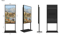 Layar LCD Digital Poster Gantung untuk Jendela Toko, Bezel Ultra Tipis, Kecerahan Tinggi, Layar Iklan Dua Sisi, Pemutar Media