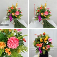 DKB Fleurs et plantes artificielles personnalisables de style tropical, roses en soie colorées, pivoines mélangées pour les arrangements de table de mariage