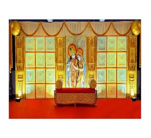 อุปกรณ์ตกแต่งเวทีแต่งงานแบบดั้งเดิมรูปปั้นพระกฤษณะแรดใหม่สำหรับตกแต่งงานแต่งงาน - Product Image 1