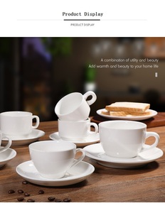 Tazze da caffè in ceramica su misura tazze da caffè in porcellana bianca <span class=keywords><strong>con</strong></span> logo aziendale stampato su di esse - Product Image 6
