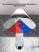 Robinet moderne en cuivre pour lavabos de salle de bain, eau chaude et froide, design monotrou deux-en-un avec cartouche céramique