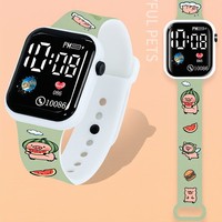 Jam Tangan Sport Kasual Digital Motif Kartun Hewan Grosir Pabrik 2026 Tali Plastik Lucu Hadiah untuk Pelajar Anak Laki-laki Perempuan