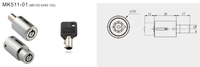 Cylindres de verrouillage tubulaires à poussoir en alliage de zinc haute sécurité MK511-01, anti-perçage, finition chromée brillante pour support iPad/tablette