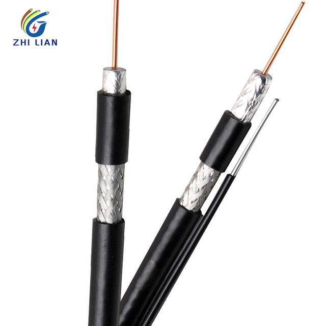 Professional RG59 Siamese Coaxial Cable with DC Power Solid Copper Coax TV Cable for Analog and HD CCTV Camera Installation