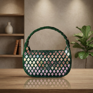 Luxury beaded pearl evening bag Handmade shoulder bag wedding Party events clutch bag Beaded evening bag best price <b>mirror</b> - Product Image 3