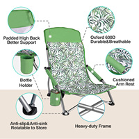 Chaise de plage pliante d'extérieur Chaise pliante portable avec porte-gobelet et sac fourre-tout Léger et portable