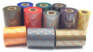 ริบบิ้นเรซิ่นสำหรับพิมพ์บาร์โค้ดแบบถ่ายโอนความร้อนสีทอง ขนาด 110 มม. x <span class=keywords><strong>300</strong></span> ม. สำหรับฉลากผ้าซาติน - Product Image 5