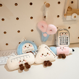 Juego <span class=keywords><strong>de</strong></span> Papelería <span class=keywords><strong>de</strong></span> Peluche Creativo, Lápiz, Tijeras, Borrador, Regla, <span class=keywords><strong>Calculadora</strong></span>, Regla Triangular, Juguetes <span class=keywords><strong>de</strong></span> Peluche, Regalo Escolar Personalizado - Product Image 2