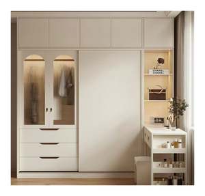 Cream Style Romantic <b>French</b> Push Pull Type Multi-Storage Space High Quality Modern Bedroom <b>Wardrobes</b> - Product Image 1