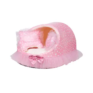 厂家直销定制低最小起订量豪华高品质便宜粉色猫洞睡床室内猫宠物屋