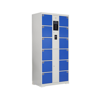 Casier intelligent de stockage de bagages avec code PIN numérique automatisé, système de reconnaissance faciale et de lecture de codes-barres