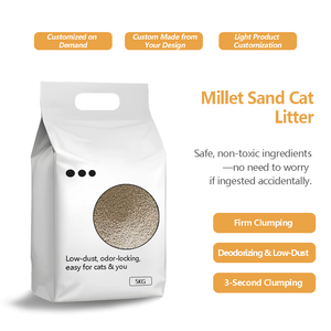 बिल्लियों के लिए छोटे पशु शौचालय रेत 10 किलो बायोडिग्रेडेबल पर्यावरण के अनुकूल सफेद गोलाकार कम धूल अत्यधिक अधिशोषक ओम/गंध - Product Image 2