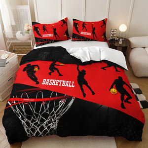 Polyester Fabric Sports Basketball Boys <strong>Bedding</strong> Sets Teenage Fashion Duvet Cover Set - Product Image 5