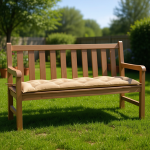 เบาะรองนั่งในสวนสีเบจ โพลีเอสเตอร์ 100% แบบเย็บติดกัน รูปทรงสี่เหลี่ยมผืนผ้า สำหรับใช้งานกลางแจ้ง ถอดซักได้ ใช้ได้ทุกฤดู - Product Image 2