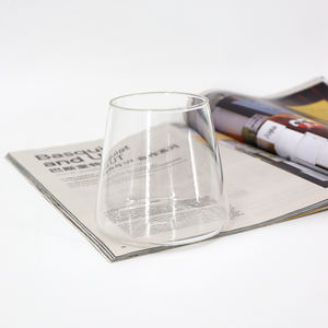 Inicio Alto Borosilicato 350ml Nuevo tarro de vela de vidrio transparente en forma de cono con caja Vaso de whisky Vaso de vidrio transparente de una sola capa - Product Image 2