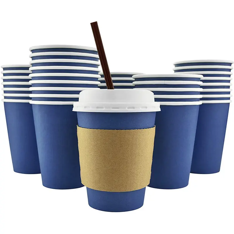 Couvercle jetable de gobelet à café, accessoire en papier ondulé épais, avec impression personnalisée, pour thé au lait