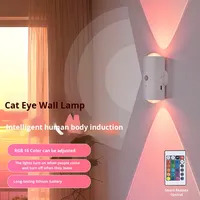 Applique Murale Intelligente RGBW Transfrontalière Sept Couleurs Dégradé LED Veilleuse Rechargeable Détection du Corps Humain Caractéristiques Magnétiques