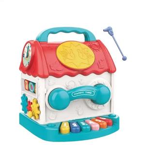 Jeu d'éveil multifonctionnel Montessori pour bébé : <span class=keywords><strong>Maison</strong></span> musicale lumineuse en plastique coloré pour l'éducation précoce et la cognition - Product Image 1