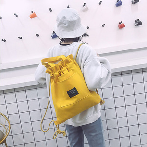OEM personalizado bolso de compras al por mayor de algodón cordón mochila con bolsillo dibujar cadena bolso para dama - Product Image 4