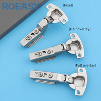 ROEASY Charnière hydraulique dissimulée à clipser 35mm sans ailes Couvercle en plastique détachable Fermeture en douceur Charnière d'armoire à petit angle