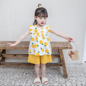 <span class=keywords><strong>Mondo</strong></span> Migliore Vendita di Prodotti Per Bambini di Estate Della <span class=keywords><strong>Ragazza</strong></span> Dei Pantaloni Hot Pant Senza Maniche Carino Multicolore Set di Prezzo Basso - Product Image 1