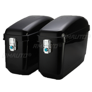 1 Par de Maletas Laterales Universales para Motocicleta de 30L, Negras/Blancas, Caja Rígida para Tanque de Combustible, Alforjas para Harley Honda - Product Image 3