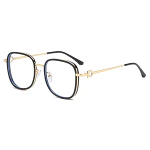 2024 패션 일본 한국 남여 공용 장식 처방 금속 프레임 투명 렌즈 안경 노안 안경 9413