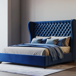 Lit double moderne <span class=keywords><strong>de</strong></span> luxe plate-forme Queen Size rembourré bleu cadre <span class=keywords><strong>de</strong></span> lit meubles <span class=keywords><strong>de</strong></span> <span class=keywords><strong>chambre</strong></span> <span class=keywords><strong>à</strong></span> <span class=keywords><strong>coucher</strong></span> en bois pour hôtel idées <span class=keywords><strong>de</strong></span> <span class=keywords><strong>chambre</strong></span> <span class=keywords><strong>à</strong></span> <span class=keywords><strong>coucher</strong></span> - Product Image 6