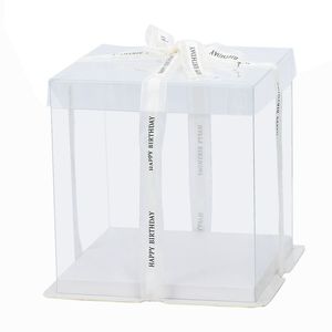 Cube Gift Acetate Box Transparent PET Cake Packaging Crytal Clear Vinyl PVC Box Packaging Plastic Boxes
