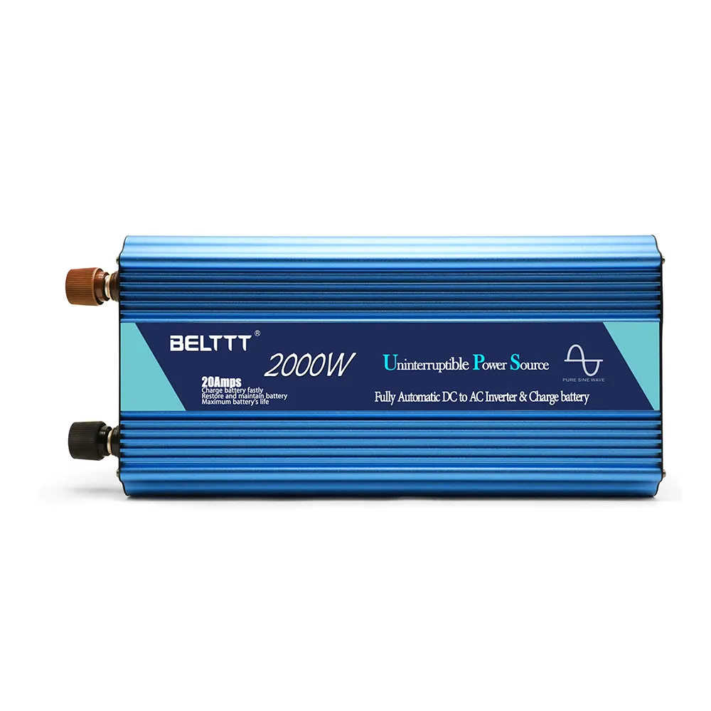 BELTTT 2000w نقي شرط موجة العاكس بنيت في شاحن بطارية 12v 220v عاكس الطاقة للمنزل