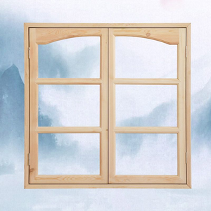 <span class=keywords><strong>Finestra</strong></span> ad Arco in Pino Naturale Massiccio, <span class=keywords><strong>Finestra</strong></span> a Doppio Battente con 6 Griglie, Dimensioni Personalizzabili - Product Image 4
