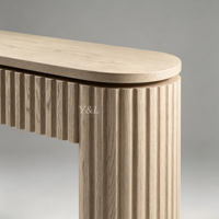 Console en bois cannelé moderne pour entrée et couloir avec tiroirs